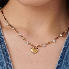 Brosway Půvabný pozlacený náhrdelník Srdce s krystaly Chakra BHKN132