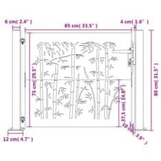 Vidaxl Zahradní branka 105 x 80 cm cortenová ocel Bambus