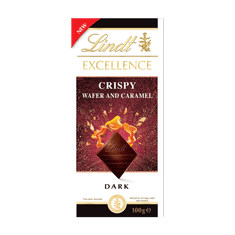 LINDT EXCELLENCE Dark Crispy Wafer & Caramel 100g