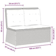 Vidaxl Polohovací zahradní lavice s poduškami šedá polyratan
