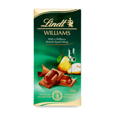 LINDT Mléčná čokoláda Lindt s hruškovicí hrušek odrůdy Williams 100g