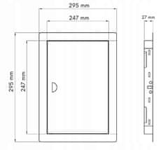 BOBIMARKET kovový bílý revizní klik na dveře 25x25