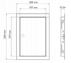 BOBIMARKET kovové bílé revizní dveře, zámek 20x20