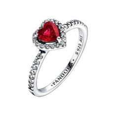 Pandora Romantický stříbrný prsten s červeným křišťálem Timeless 198421C02 (Obvod 52 mm)