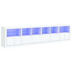 Vidaxl Příborník s LED osvětlením bílý 283 x 37 x 67 cm