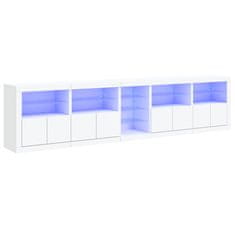 Vidaxl Příborník s LED osvětlením bílý 283 x 37 x 67 cm