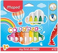 Ikonka Popisovače ve výklopné krabičce pro batolata Jumbo Color 12 barev Maped