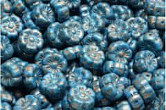 Kraftika 20pcs luster shine blue gold patina mallow flower round