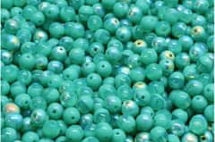 Kraftika 100pc turquoise opal luster ab half spacer beads round