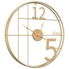 Petromila Nástěnné hodiny zlaté Ø 50 cm železo
