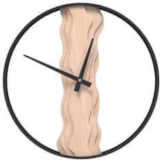 Petromila Nástěnné hodiny hnědé Ø 35 cm železo a dubové dřevo