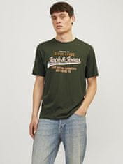 Jack&Jones Pánské triko JJELOGO Standard Fit 12254862 Kombu Green (Velikost L)