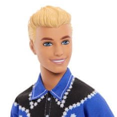 Mattel Panenka Barbie Fashionistas model Ken #226, blondýn, kovbojský obleček, 65. výročí DWK44