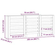 Vidaxl Kryt na radiátor bílý 205 x 21,5 x 83,5 cm kompozitní dřevo