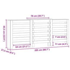 Vidaxl Kryt na radiátor hnědý dub 205x21,5x83,5 cm kompozitní dřevo