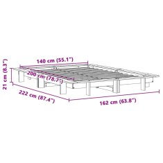 Vidaxl Postel bez matrace bílá 140 x 200 cm masivní borovice