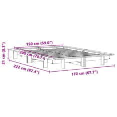 Vidaxl Postel bez matrace bílá 150 x 200 cm masivní borovice