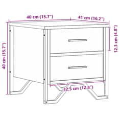 Vidaxl Noční stolky 2 ks hnědý dub 40 x 41 x 40 cm kompozitní dřevo