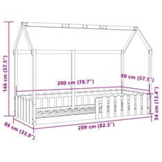 Vidaxl Dětská domečková postel bílá 80 x 200 cm masivní borové dřevo