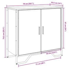 Vidaxl Příborník dub sonoma 78 x 35,5 x 74,5 cm kompozitní dřevo