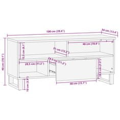 Vidaxl TV skříňka 100 x 34 x 46 cm masivní hrubé mangovníkové dřevo