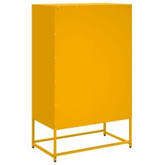 Vidaxl Skříň highboard hořčicově žlutá 68x39x111,5 cm ocel