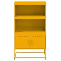 Vidaxl Skříň highboard hořčicově žlutá 68,5 x 38,5 x 123,5 cm ocel