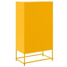 Vidaxl Skříň highboard hořčicově žlutá 68,5 x 38,5 x 123,5 cm ocel