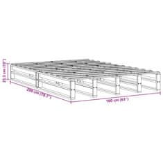 Vidaxl Postel bez matrace bílá 160 x 200 cm masivní borovice