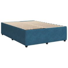 Vidaxl Box spring postel s matrací modrá 140 x 190 cm samet