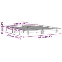 Vidaxl Postel bez matrace bílá 200 x 200 cm masivní borovice