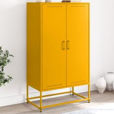 Vidaxl Skříň highboard hořčicově žlutá 68,5 x 38,5 x 123,5 cm ocel