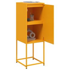 Vidaxl Skříň highboard hořčicově žlutá 36 x 39 x 107 cm ocel