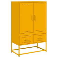 Vidaxl Skříň highboard hořčicově žlutá 68x39x111,5 cm ocel