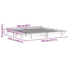 Vidaxl Postel bez matrace bílá 160 x 200 cm masivní borovice