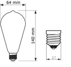 Philips Philips Vintage LED filament žárovka E27 ST64 7W (40W) 470lm 1800K nestmívatelná, zlatá