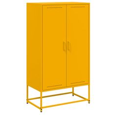 Vidaxl Skříň highboard hořčicově žlutá 68,5 x 38,5 x 123,5 cm ocel