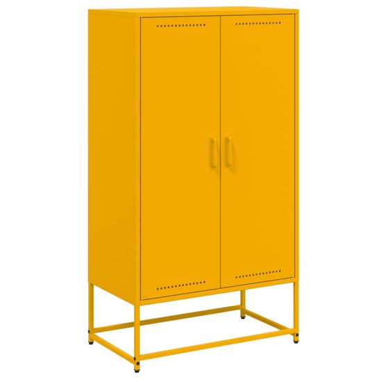 Vidaxl Skříň highboard hořčicově žlutá 68,5 x 38,5 x 123,5 cm ocel