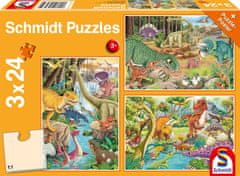 Schmidt Puzzle Dinosauři 3x24 dílků