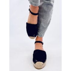 Ažurové sandály espadrille Black velikost 40