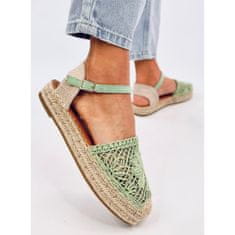 Ažurové sandály espadrille Zelená velikost 40