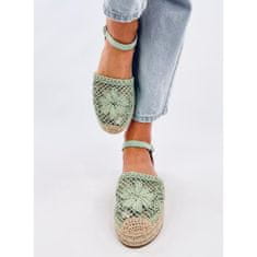 Ažurové sandály espadrille Zelená velikost 40