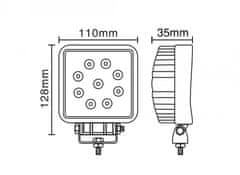 Stualarm LED světlo hranaté, 9x3W, ECE R10/R23 (wl-809R23)