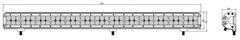 Stualarm LED rampa, 78x3W, 914x80x65mm, ECE R10 (wl-827)