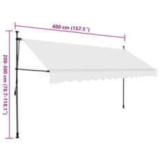 Vidaxl Ručně zatahovací markýza s LED světlem 400 cm krémová