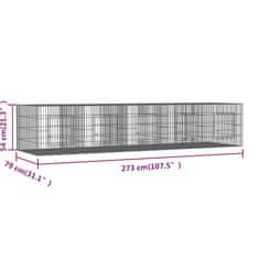 Vidaxl 5dílná klec pro králíka 273 x 79 x 54 cm pozinkované železo