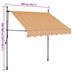 Vidaxl Ručně zatahovací markýza s LED světlem 200 cm žlutomodrá