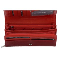 Gregorio Luxusní velká dámská kožená peněženka Somra, červená