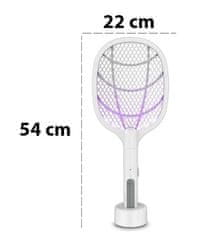 Leventi Elektrická USB plácačka na komáry mouchy a moly s UV světlem - bílá