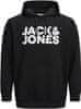 Jack&Jones Plus Pánská mikina JJECORP Regular Fit 12163777 Black/large print (Velikost 4XL)